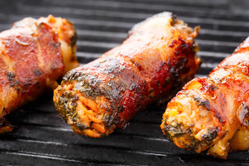 Bacon wrapped cutlet
