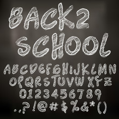 Abstract vector illustration of chalk sketched letters