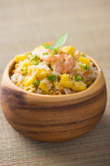 chinese fried rice , or nasi goreng popular cusine in asia