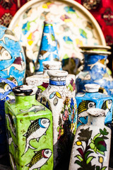 Traditional ceramic in local Israel market.