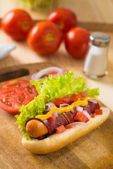 Hot dog and american fast foods