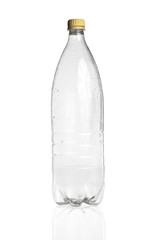 Plastic bottle on white background