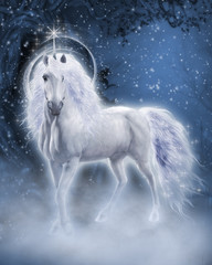 Obraz na płótnie Canvas White Unicorn 3d computer graphics