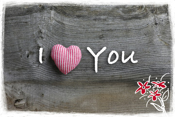 I Love You Valentine's  Day Message Decoration Red Stripes Fabri