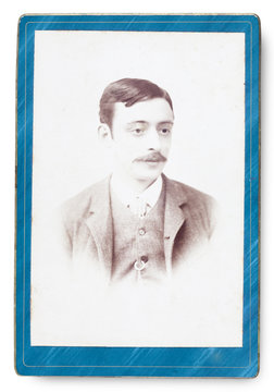 Old Portrait of a man. Made ​​in a studio. Vintage. Year 1890