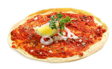 Crispy Lahmacun with tomato paste