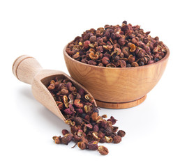 szechuan pepper isolated on white