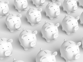 Piggy bank - white grid