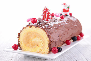 christmas cake, swiss roll