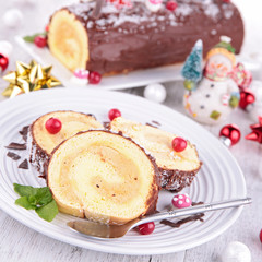 christmas cake, swiss roll