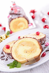 christmas cake, swiss roll