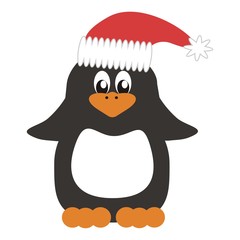 nice penguin in Christmas cap