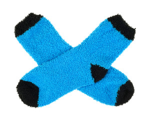 Fleece blue and black socks