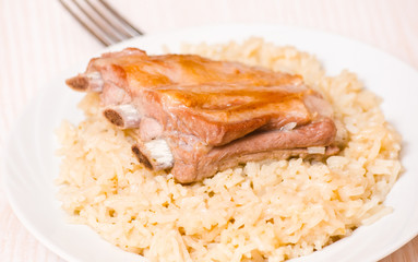 ribs with rice