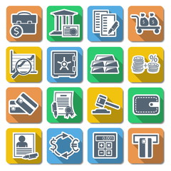 Vector Bank Flat Icons