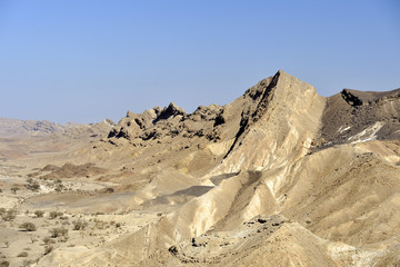 Ramon crater mountains in Negev desert.