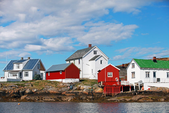 Traditional Norwegian coastal fishing village