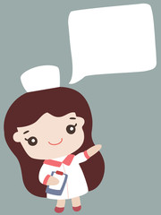 Cartoon nurse with space for your text