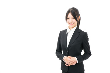 asian businesswoman on white background