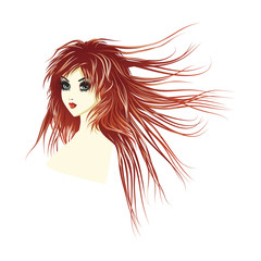 Girl with long red hair