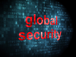 Fototapeta premium Safety concept: Global Security on digital background