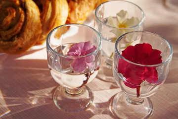 Flowers in glasses