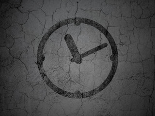 Time concept: Clock on grunge wall background