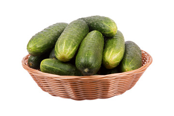 basket with cucumbers