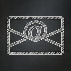 Business concept: Email on chalkboard background