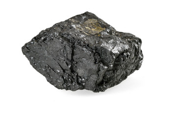 Piece of coal isolated on white