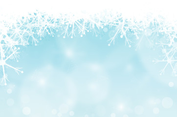 christmas background with snowflakes in winter