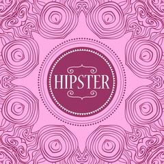 Hipster card template decorative frame