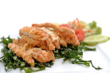 Chicken crumbed breast with cream