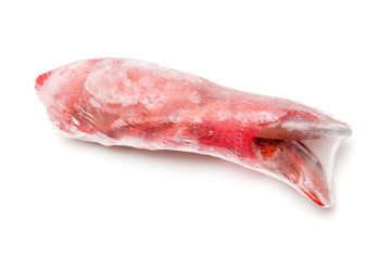 Frozen Canadian lobster isolated on a white studio Backgroun