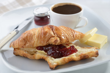 Croissant with jam