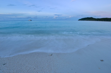 soft wave on the sandy beach
