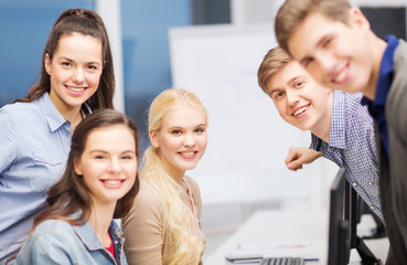 students having discussion at school