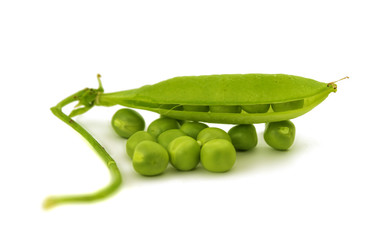 Fresh green pea in pod
