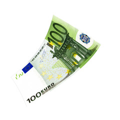 100 Euroschein fliegt