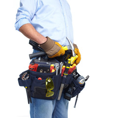 Worker with a tool belt.