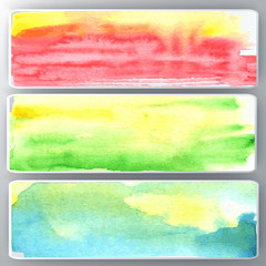 Set abstract vector watercolor banner. Vector EPS 10