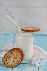 Home made cookies with milk