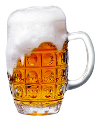 glass of light beer foam