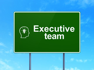 Finance concept: Executive Team and Head With Lightbulb