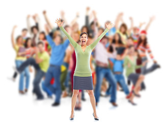 Happy Christmas people group.