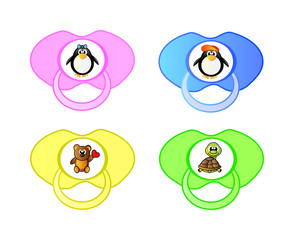Pacifier, vector icon set