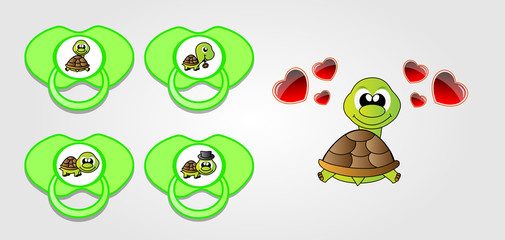 Pacifier, vector icon set