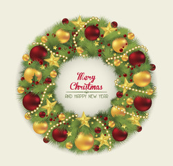 Christmas Wreath. Vector