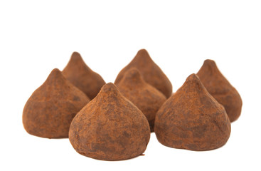 Chocolate truffles isolated