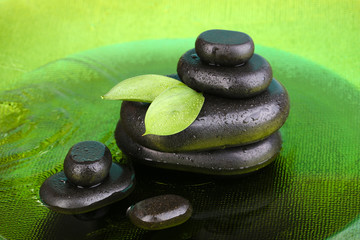Spa stones in water close-up